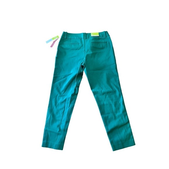 Merona Travel Ankle Pants Women's 10 Green Stretch Modern Fit Mid-Rise Pockets - Picture 2 of 6